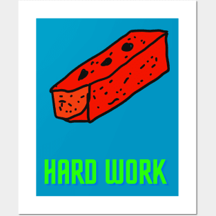 Brick, Hard Work, Funny T-Shirt, Funny Tee, Badly Drawn, Bad Drawing Posters and Art